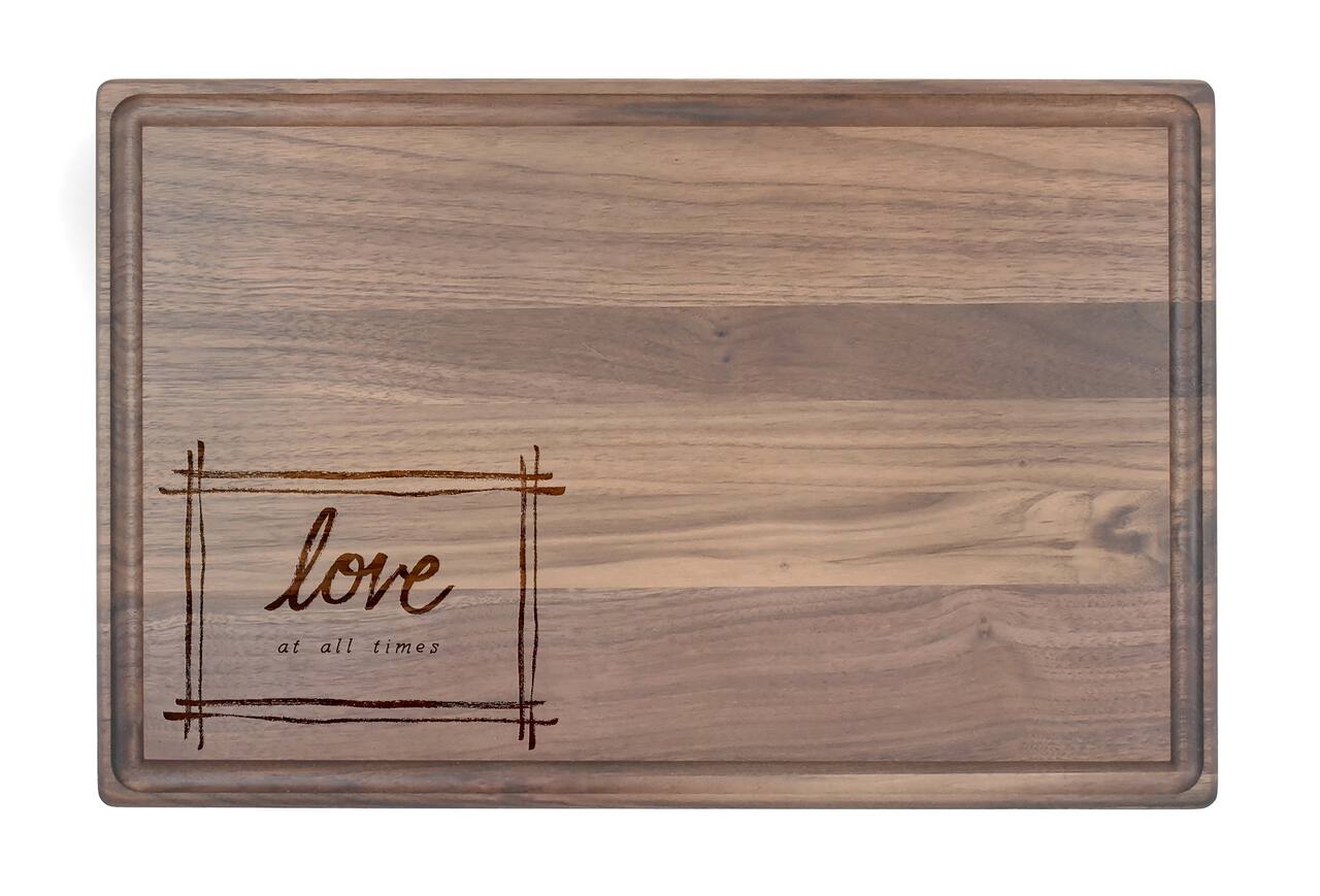 Love at all Times 17" x 11" Walnut Cutting Board